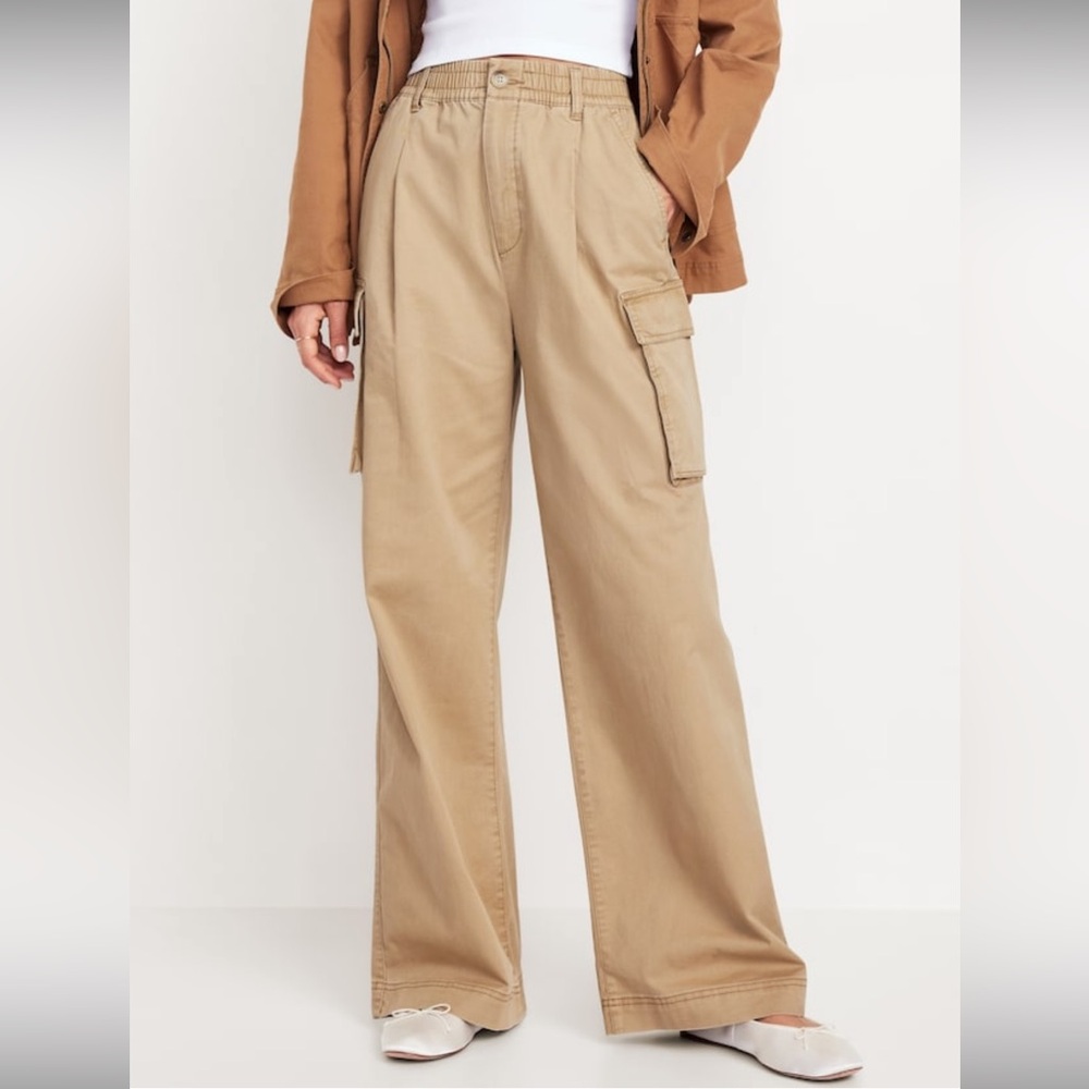 Extra high-waisted super wide-leg cargo pants | baggy casual pants